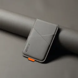 Eseble, Premium PU-Leder Magnetischer Telefonkartenhalter, RFID Anti-Skimming Geldbörse Kompatibel mit Magnetischer Kabelloser Aufladung für Smartphones