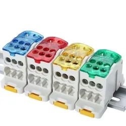 UKK DIN-Schienen-Klemmenblock Stromverteilerkasten 80A 125A 160A 250A 400A Ein-Eingang-Mehrfach-Ausgang Elektrischer Kabelverteilerkasten Splitter