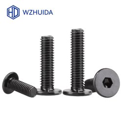 M2 M2,5 M3 M4 M5 M6 M8 Schwarzer Sechskant Innensechskant Ultradünne flache Wafer-Innensechskantschraube A2-70 304 Edelstahl
