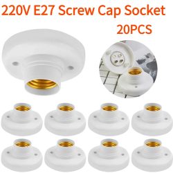 20/1pcs 220v e27 Schrauben lampen ständer Glühlampen fassung Adapter Basis kappen fassung weiß Decken leuchte Lampen befestigungs sockel