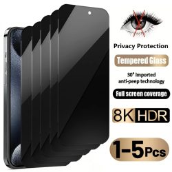 1-5 Stück Vollflächige Anti-Spy Displayschutzfolien für iPhone 14 15 16 17 Pro Max Gehärtetes Glas für iPhone 6 6S 7 8 X XS Max XR Glas