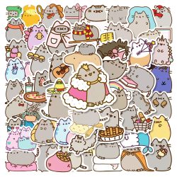50/100 Stück Niedliche Chunky-Katzen-Aufkleber für Schreibwaren und Laptops, Wasserfeste Kawaii-Cartoon-Dekoration, Graffiti-Aufkleber, Geschenk für Kinder
