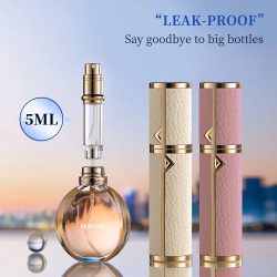 5 ml PU-Leder-Mini-Parfüm-Zerstäuber-Flaschensprüher, geeignet zum Einstecken, enge Versiegelung, Reisen, individuelle nachfüllbare Flaschen