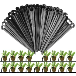 50-200PCS 1/4'' C-typ Haken Festen Stem Unterstützung Halter Stakes für 4/7mm Schlauch Blumentopf tropf Bewässerung Fitting Gewächshaus