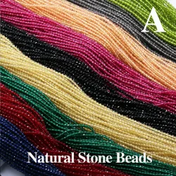 5 Stränge 2 mm 3 mm Naturstein kleine Perlen Hydro Runde facettierte Kristall Spacer Glasperlen Armband DIY Schmuckherstellung Halskette