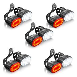 Wiederaufladbare Fahrradbeleuchtung Vorder-/Rücklichter Fahrradlampe LED-Fahrradlicht Fahrrad-Taschenlampe für Fahrrad-Vorder- und Rücklicht Laterne