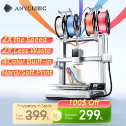 ANYCUBIC Kobra X 3D-Drucker, maximale Druckgeschwindigkeit 600 mm/s, 2-fache Zeit- und Materialersparnis, integrierter 4-Farben-Druck, automatische Nivellierung.