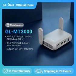 GL.iNet GL-MT3000 (Beryl AX) Wi-Fi 6 Wireless Travel Gigabit Router, Connect Public & Hotel Wi-Fi, Captive Portal, Cybersicherheit
