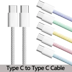 Typ C auf Typ C Farbe Kabel für PD 60 W iPhone 16 15pro Schnelle Aufladung für Xiaomi Samsung Huawei Typ C Weben Kabel 1M 2M 3M