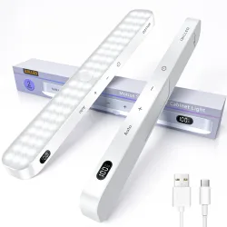 WILLED Motion Sensor Schrankleuchte, Batterieanzeige, 60 LEDs, Touch-Lichtleiste, kabelloses Nachtlicht mit wiederaufladbarem Akku