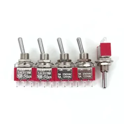 5 Stück sh t8013 Standard griff 3-polig auf 2-polig spdt 6,35mm Mini-Kippschalter für Schalttafel einbau