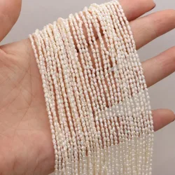 Natürliche Süßwasser Perle Perlen Reis form Lose isolation Perlen Für schmuck machen DIY halskette armband zubehör Größe 1,8-2mm