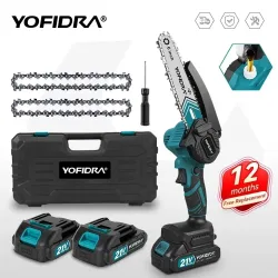 YOFIDRA 6 Zoll Elektrische Kettensäge Akku-Öler Garten Holz Schneiden Protokollierung Astsäge Elektrowerkzeug Für Makita 21 V Batterie Pin