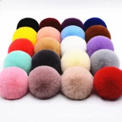 Pompom 5cm 6cm 8cm Flauschiger Fellball Weicher Pompon DIY Pompons für Schlüsselanhänger Nähen auf Schal Hüte Schuhe Bekleidung Bastelbedarf
