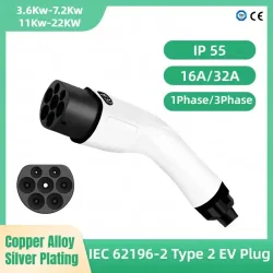Typ 2 IEC 62196-2 EV-Ladestecker, 16A 32A Ersatz-Steckverbinder, EU-Standard Elektrofahrzeug-Ladestation Männlicher Stecker