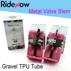 Ridenow Metallventil TPU-Schlauch mit herausnehmbarem Ventilkern für Gravel 29 Zoll 700x32-47c Fahrradschlauch MTB Rennrad-Schlauch