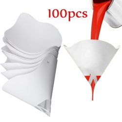 Farbfilterpapier, 10 x 19 cm, 100 Mikrometer, Autolack-Spray, Netzpapier, Filtertrichter, Sieb, konischer Einweg-Trichter zum Sieben