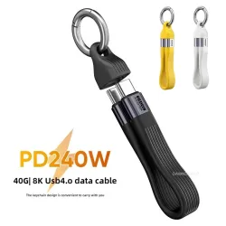 Schlüsselanhänger 240W 40Gbps USB4 Kurzes USB-C-zu-USB-C-Kabel Schnelles Laden Typ-C Datenübertragung 8K Daten-Lade-Verlängerungskabel