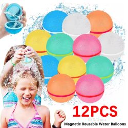 12/6/3/1PCS Magnetische Wiederverwendbare Wasser Ballons Schnell Füllen Selbst Dicht Wasser Ball Spielzeug Outdoor sommer Schwimmen Pool Wasser Bälle