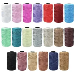 Sommerliches, leichtes Eisbaumwoll-Seidengarn zum Häkeln für DIY-Bastelarbeiten, Taschen, Hüte, Schuhe, Polypropylen-Garn, Häkelgarn, Kordel, 1,5 mm, 200 m