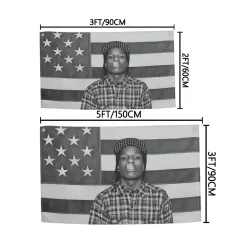 Asap Rockys Flagge 3x5fts 2x3fts Rapper Room Decor Ästhetische Musik Album Kunst Poster Hängen Schlafzimmer Konzert Hintergrund Fans Geschenk