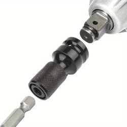 1 Stück Schlagschrauber-zu-Bohrmaschinen-Adapter 1/2 auf 1/4 Zoll Sechskant-Konverter Steckschlüssel-Verlängerungshalter für Elektroschrauber und Elektrowerkzeuge