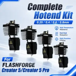 Für Flashforge Creator 5/5 Pro Hotend-Kit 0,25/0,4/0,6/0,8mm gehärtete Stahldüse für C5-Serie 3D-Drucker-Extruder-Teile