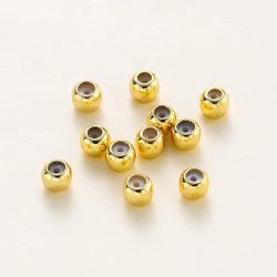 10Pcs Spacer Perlen 3/4/5mm 14K/18K Gold Farbe Überzogene Messing Gummi Charms stecker Für DIY Schmuck Machen Zubehör Liefert