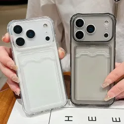 Weiche TPU-Kartenhalter-Handyhülle für iPhone 17 Pro Max 16 13 15 14 11 12 Air 16E XR X Xs 7 8 Plus Stoßfeste Schutzhülle Bumper
