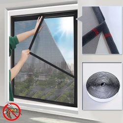 Fensterschutz in anpassbarer Größe, schwarzes Fenster, Moskitonetz, Sommerschutz, Anti-Insekten-Luft-Tüll, unsichtbarer Insektenschutzschirm