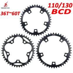 WUZEI 110 130 BCD Kettenblatt 36T 38T 40T 42T 46T 50T Narrow Wide Star Rennrad Krone 5 Schrauben Frontstar für Klappfahrrad