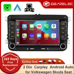 2-Din-Autoradio für Volkswagen Skoda Octavia Golf 5 6 Touran Passat Polo Jetta Android 14 Auto-Multimedia-Player GPS WiFi Carplay