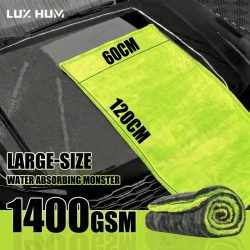 1400 g/m2, robustes Auto-Trockenhandtuch, 60 x 120 cm, übergroßes, doppelseitiges Reinigungstuch, super saugfähiges, ultraweiches, kratzfreies Handtuch