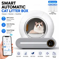 Vollautomatische Katzentoilette, selbstreinigend, intelligente Katzentoilette, großes Fassungsvermögen, Geruchsentfernungsfunktion, App-Verbindung, Katzenbedarf