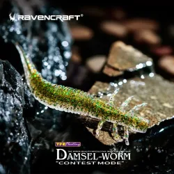 RAVEN CRAFT DAMSEL-WORM 2.2/2.7/3.2 Zoll 14/12/10 Stück Schwimmender SoftLure Kunstköder in Turnierqualität ? Künstlicher Angelköder in Hyper-Qualität