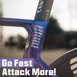 ?Go Fast, Attack More? Fahrradaufkleber für Fahrradrahmen-Oberrohr, DIY-Motivationsaufkleber, wasserdicht, für MTB- und Rennräder