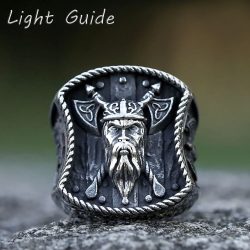 Neue Herren 316l Edelstahl Ring kreatives Design Wikinger Krieger Doppel axt Odin Adler Ring Schmuck für Geschenke versand kostenfrei