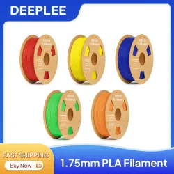 DEEPLEE PLA Filament 1,75mm 4KG, 3D-Drucker Filament Großpackung, Maßgenauigkeit +/- 0,02mm, 4er-Pack 1kg 3D-Druck Filament