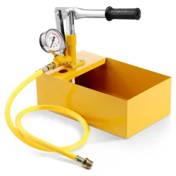SucceBuy Hydrostatische Prüfpumpe Max. 25 bar Einzel-/Doppelventil 5,3 l / 10,7 l Tank Hydraulischer Manueller Wasserdruckprüfer-Set