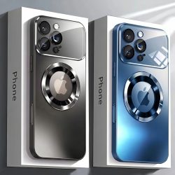 Neue luxuriöse Glas-Kamera-Hülle für MagSafe magnetische kabellose Ladehülle für iPhone 17 13 12 11 Pro Max 16 15 14 Plus stoßfeste Abdeckung