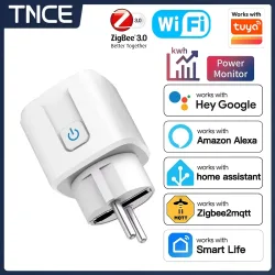 TNCE TUYA Smart Plug WiFi oder Zigbee3.0 Steckdose EU 16A/20A Power Monitor Timing Funktion Sprachsteuerung Funktioniert mit Alexa Google Home