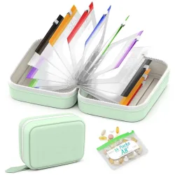 A8 Wasserdichtes Pillenorganizer-Set, Großer Pillenorganizer für Zweimal Täglich und Sieben Tage, Pillenaufbewahrung mit 14 Farbcodierten Beuteln