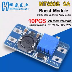 1-10PCS MT3608 Boost Modul DC-DC Step Up Converter Booster Netzteil Modul Bord 2A Max 2V-24V Zu 5/9/12/28V für Arduino