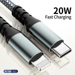 MFi-Zertifiziertes USB-C zu Lightning Kabel 20W Nylon-Umflochtenes Schnellladekabel für iPhone 14-8 iPad AirPods 1m 2m 3m