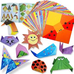 Origami-Set, 30/96 Blatt, Origami-Papier, Bastelführungsbuch, DIY-Kunsthandwerksprojekte, Zubehör für Anfänger, Kinder, Kinder, Jungen und Mädchen