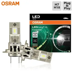 OSRAM Essential LED H7 H18 Autoscheinwerfer PX26d Sockel LED 12V 70W 5000LM Helle Leistung Fern- und Abblendlicht 6000K Kaltweiß Lampen