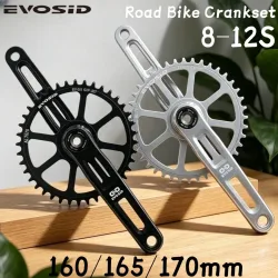 EVOSID Rennrad-Kurbelgarnitur 160/165/170mm Kettenblatt 40/42/44/46/48T Gravel-Fahrrad Integrierte Kurbelgarnitur 11/12-fach Faltbares Fahrrad
