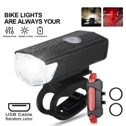 Fahrrad Licht Set Fahrrad Scheinwerfer Rücklicht USB Aufladbare MTB Fahrrad Vorne Hinten Lampe Set Radfahren Taschenlampe Fahrrad Zubehör