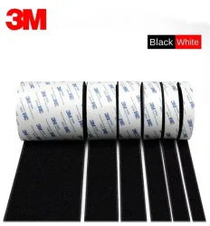 3M 9448A Schwarzes doppelseitiges, selbstklebendes 3 m 16?100 mm starkes, spurloses, hochtemperaturbeständiges Klettverschlussband