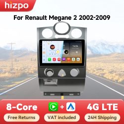 Hizpo Kabelloses Carplay Autoradio für Renault Megane 2 2002 2003 2005 2006 2007 2008 2009 Android Auto Multimedia-Player 2 Din QLED-Bildschirm Stereo